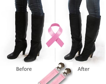 Pink Boot Snugs: Breast Cancer Awareness! Pant Clips, Pant Straps, Boot Straps, Pant Stirrups- Keep Pants Jeans Snug in Your Boots