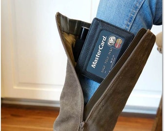 The Boot Wallet- travel wallet, secret wallet, hidden wallet, compact wallet