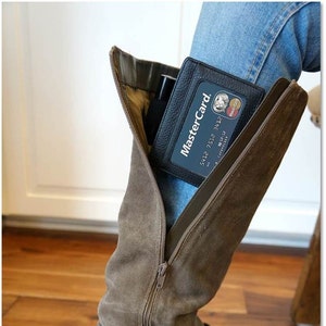 The Boot Wallet-reisportemonnee, geheime portemonnee, verborgen portemonnee, compacte portemonnee