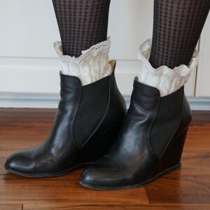 New Trend! Boot Cuffs in Cream: Cable Knit and Lace Toppers for Boots, Boot Socks, Boot Cuff, Leg Warmers image 3
