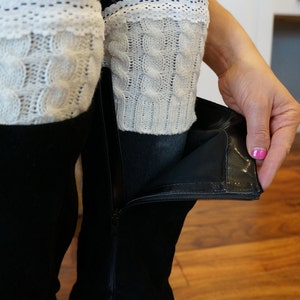 New Trend! Boot Cuffs in Cream: Cable Knit and Lace Toppers for Boots, Boot Socks, Boot Cuff, Leg Warmers image 2