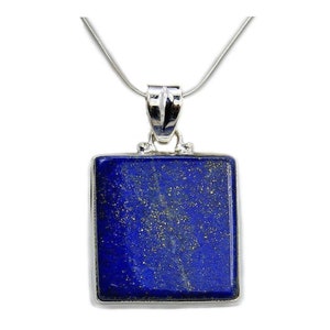 Genuine Lapis Lazuli Necklace & 925 Sterling Silver image 1