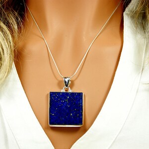 Genuine Lapis Lazuli Necklace & 925 Sterling Silver image 2