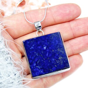Genuine Lapis Lazuli Necklace & 925 Sterling Silver image 3