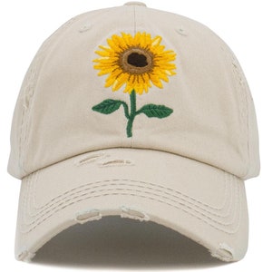 Sunflower Hat Baseball Cap Hat Women's Embroidered Baseball Hat