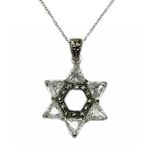 Star of David Pendant Sterling Silver Jewish Star of David Necklace & 925 Sterling Silver