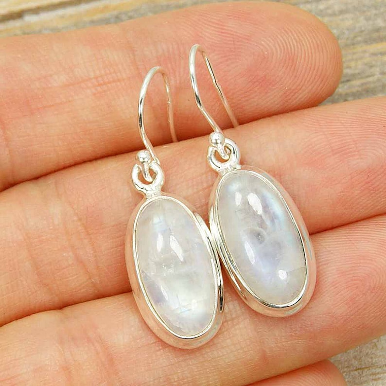 Morning Dew/' Moonstone Earrings /& Sterling Silver AG889 The Silver Plaza