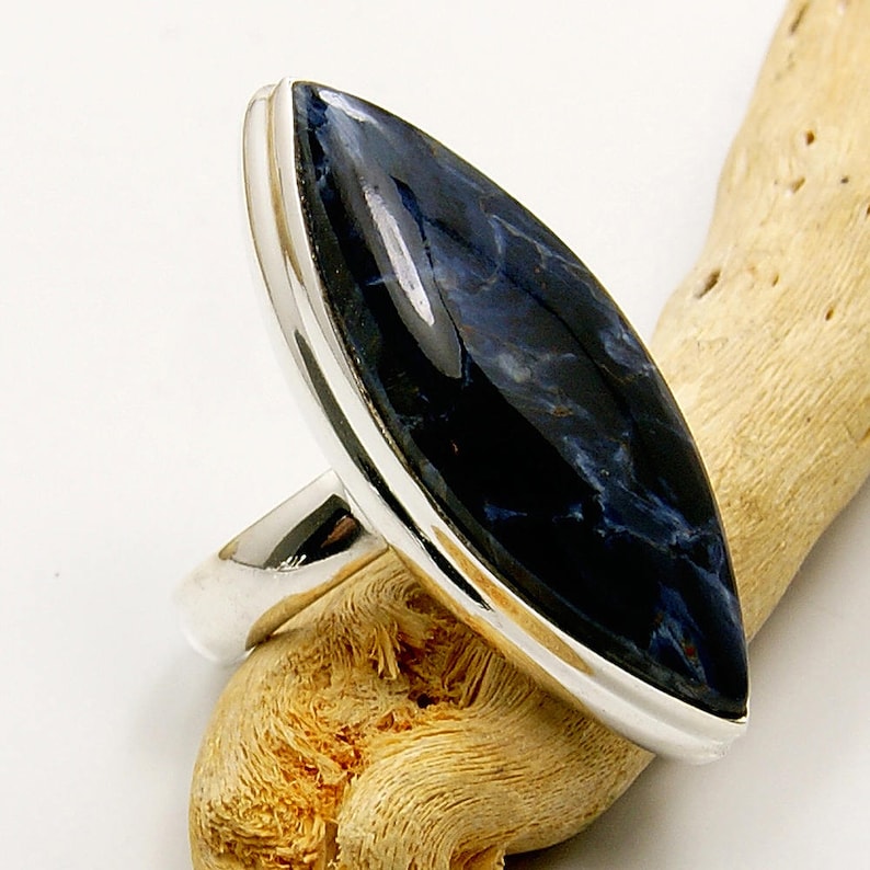 Blue Velvet Pietersite Ring Sterling Silver Ring Size 5 The Silver Plaza AF830 Jewelry