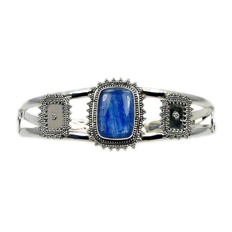Cuff Bracelet Ad441 Blue Bracelet Kyanite Bracelets Kyanite Cuff Sterling Silver Cuff Bracelet