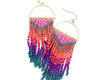 Boho Earrings Long Tassel Fringe Earrings for Women Girls Drop Bohemian Earrings Fringe Earrings Earrings Gift