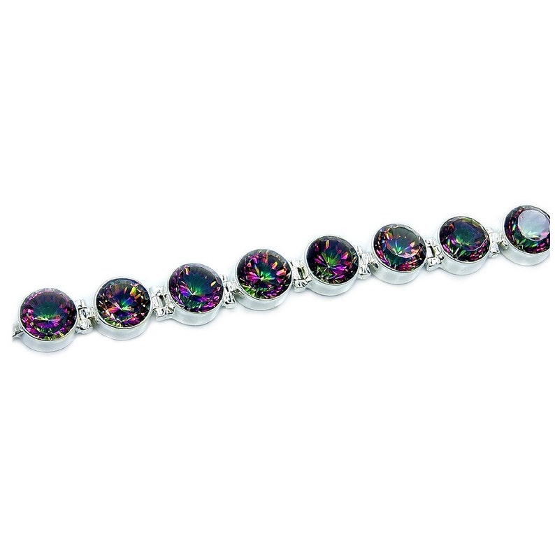 Rainbow Lights Mystic Topaz bracelet /& Sterling Silver Bracelet AE67 The Silver Plaza