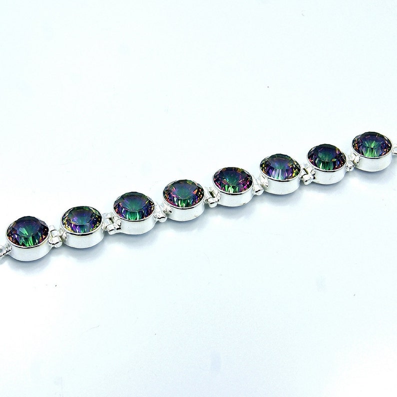 Rainbow Lights Mystic Topaz bracelet /& Sterling Silver Bracelet AE67 The Silver Plaza