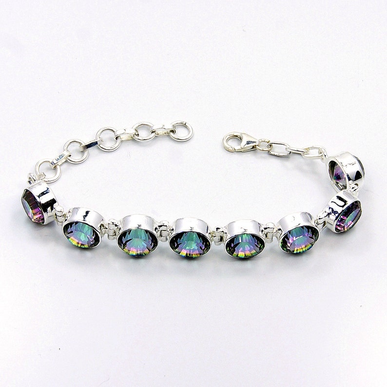 Rainbow Lights Mystic Topaz bracelet /& Sterling Silver Bracelet AE67 The Silver Plaza