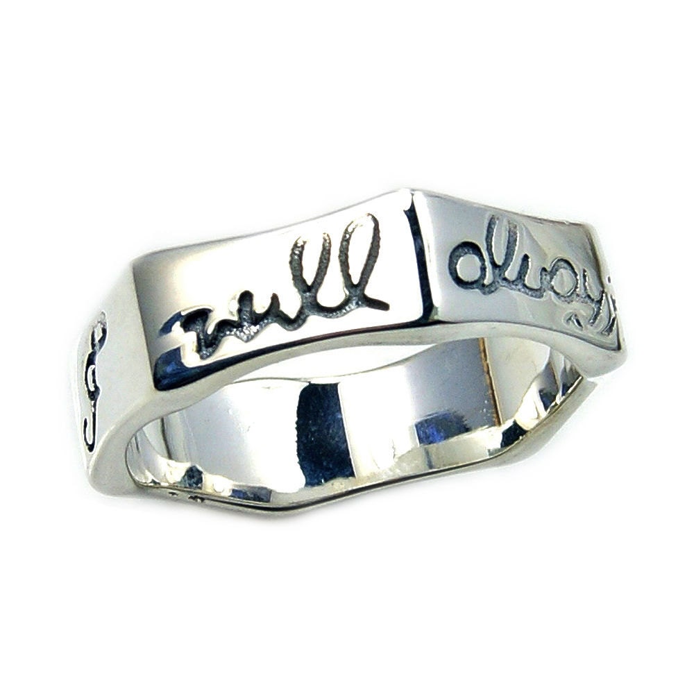 I Will Always Love You' Engraved Ring Size 6 Sterling - Etsy