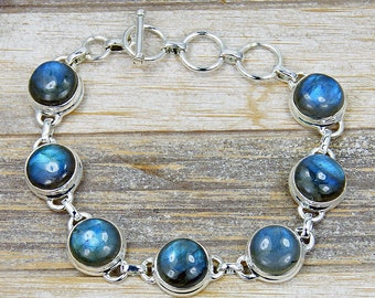 Labradorite Bracelet & 925 Sterling Silver