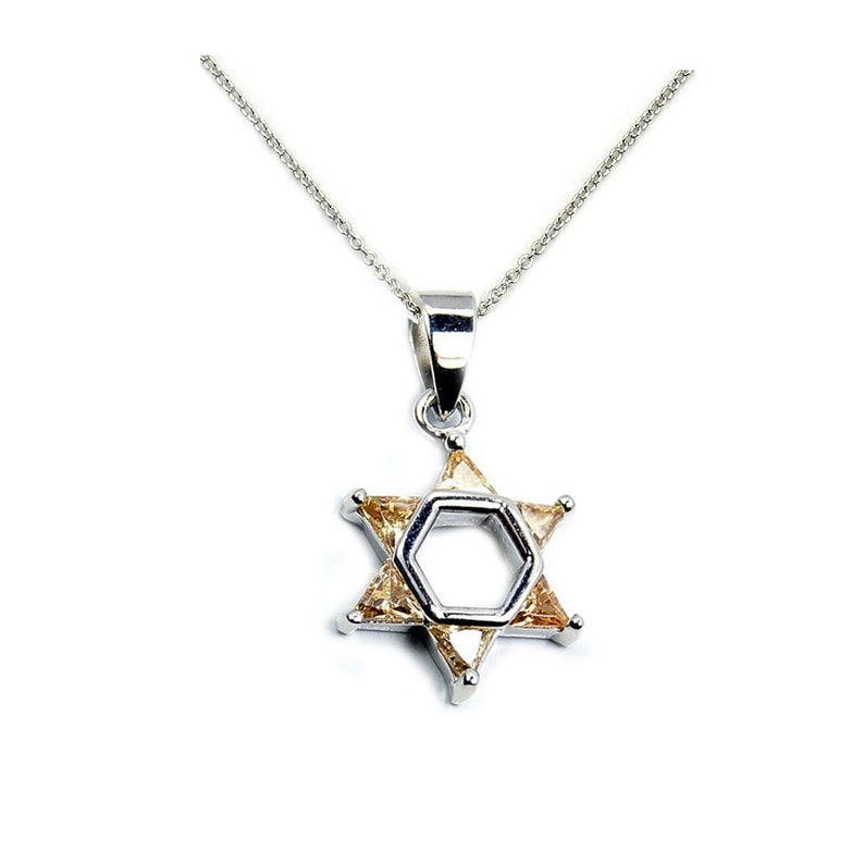 Solid Star of David .925 Sterling Silver Pendant 1/" long