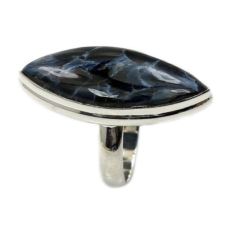 Blue Velvet Pietersite Ring Sterling Silver Ring Size 5 The Silver Plaza AF830 Jewelry