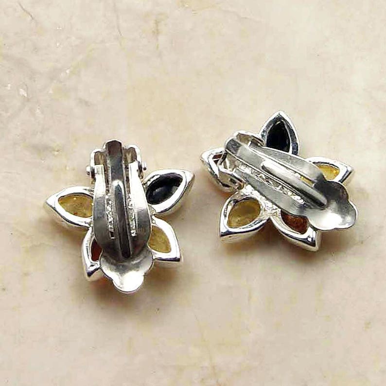 Flower Earrings Sterling Silver Clip On Earrings AF875 Earrings The Silver Plaza Baltic Amber Earrings