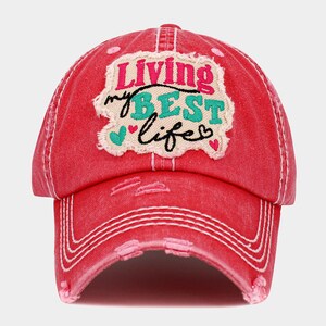 Living My Best Life Baseball Cap Hat Woman Baseball Cap Hat Women's Embroidered Baseball Hat Gift - Several Colors
