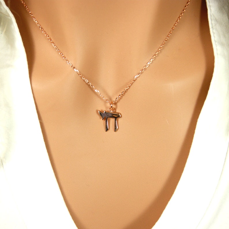 Small Chai Sterling Silver Necklace Dainty Necklace Ad485