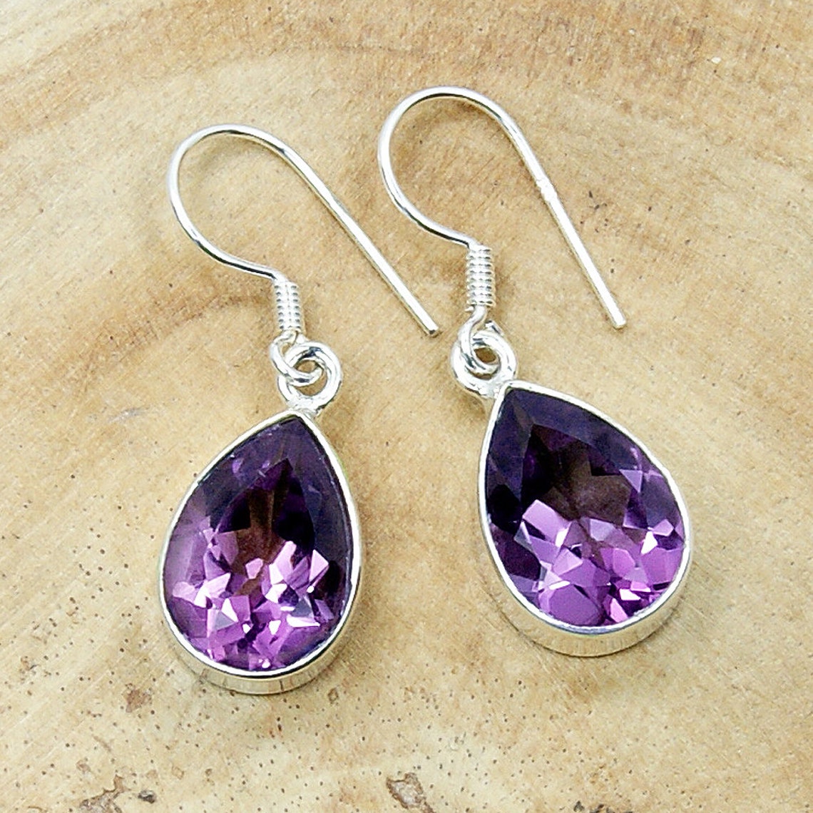 Natural Amethyst Earrings Protection Earrings Healing Etsy