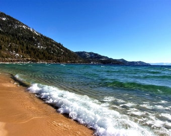 Lake Tahoe Photography-Lake Tahoe Print-Lake Tahoe Sand Harbor Beach Photo-Landscape Photography-Lake Tahoe Wall Decor-Lake Tahoe Wall Art