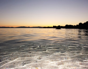Lake Tahoe Sunset Print-Lake Tahoe Photography-Lake Tahoe Memorial Point Beach-Landscape Photography-Lake Tahoe Wall Decor
