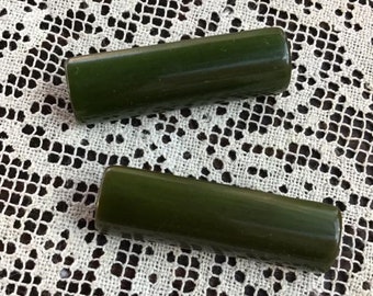 Vintage 1930s 1940s Brooches Pins Green Bakelite Set De 2 Pines Scatter