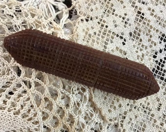 Vintage 1930s 1940s Marrón Oscuro Textura bó hornear broche Pin Art Deco