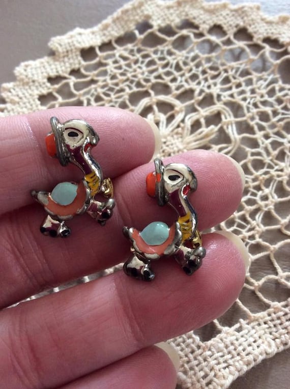 Vintage 1960s 1970s Brooches Pins Tiny Turtles Set