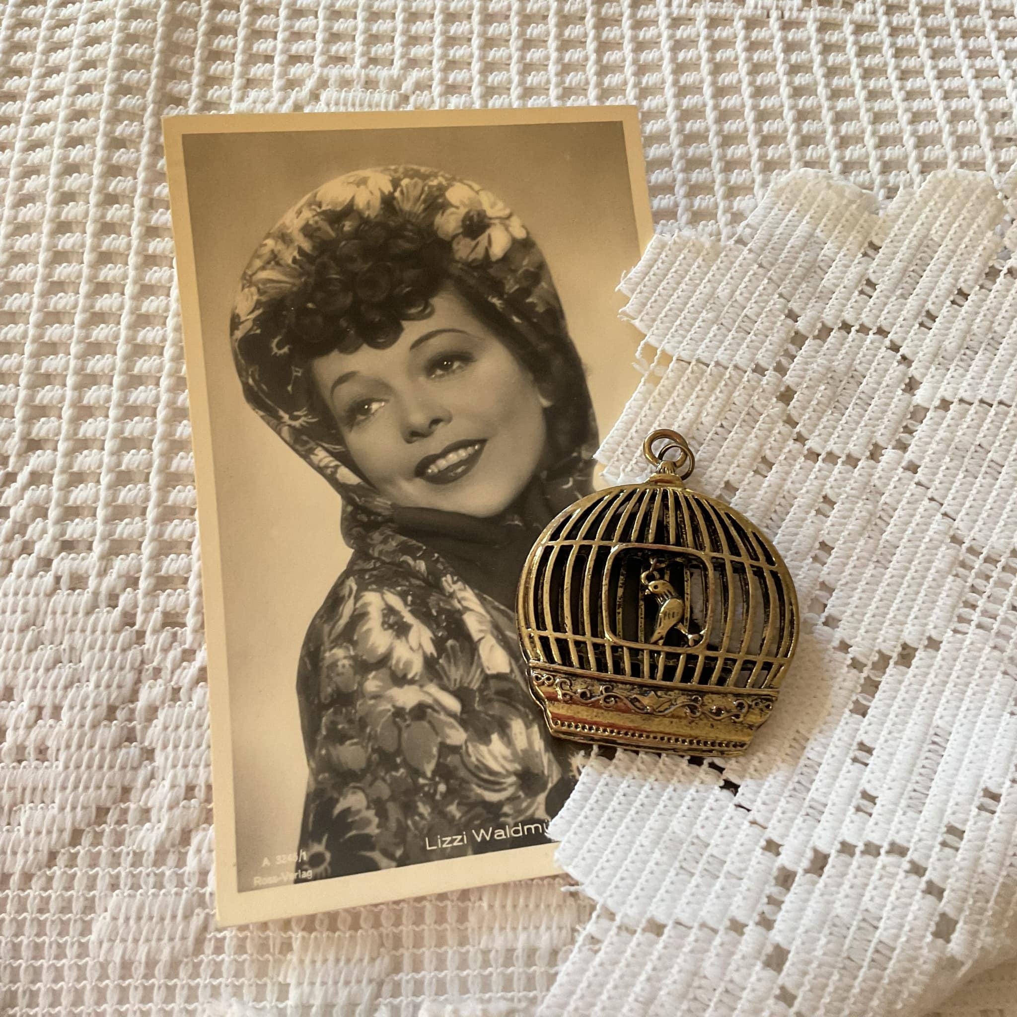 Porte-clés Bijou Cage à Oiseaux En Argent Des Années 1950/1960 - Occasion