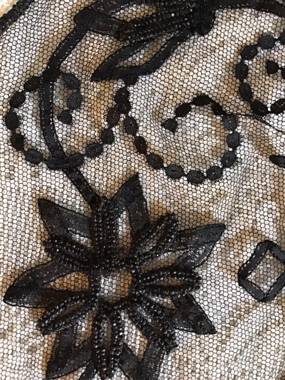 Victorian Edwardian Black Lace And Glass Bead Clo… - image 3