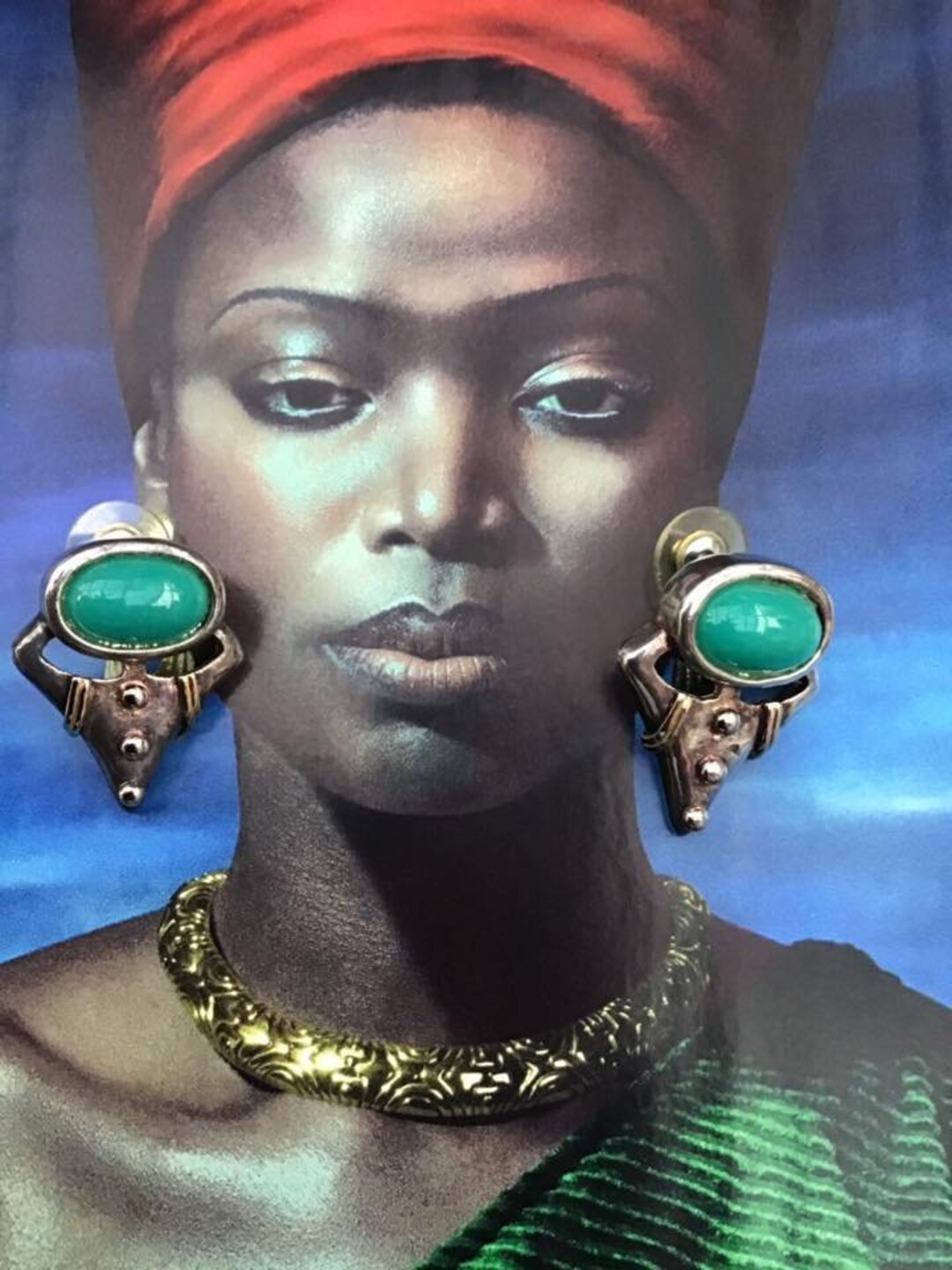 Set De Bijoux Vintage Années 70 - Collier Pendentif Et Boucles D'oreilles Initiale F, Ton Or