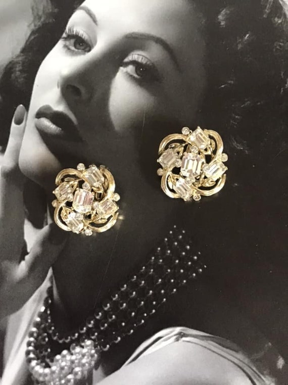 Vintage 1950's 1960's Clipon Earrings Signed *Kra… - image 7