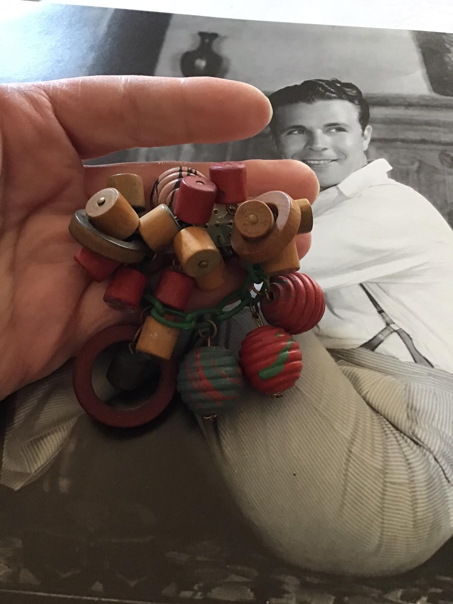 Extraordinary 1930s Haskell Wooden Bead Brooch - The Jewelry