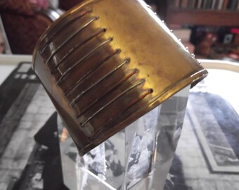 Vintage 1980s Bracelet Deadstock With Tag Cuff Bronze Brass Made In India