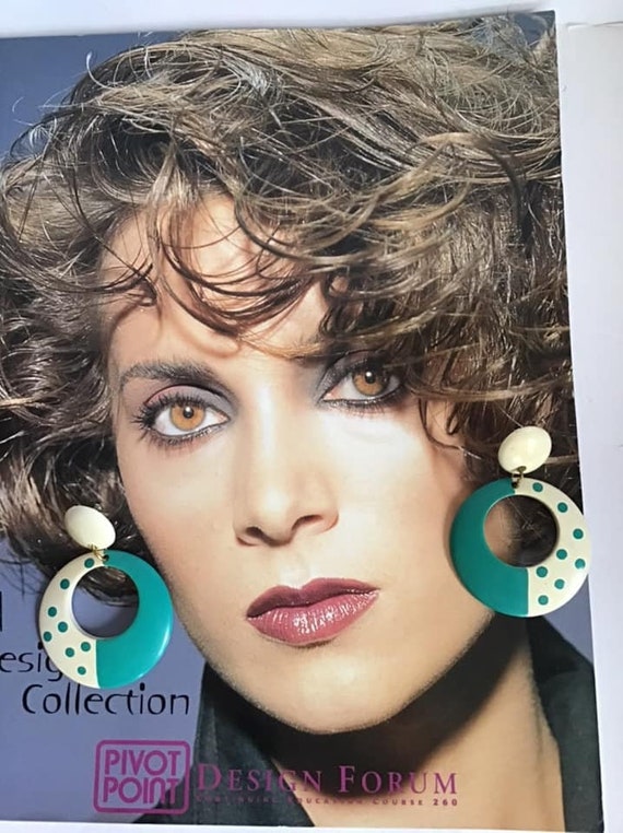 Vintage 1980's Earrings PIERCED Style Large Round 