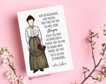 Anne Sullivan Art, Women Who Inspire, School for the Deaf and Blind, Amazing Women in History Card, Sticker, Wall Art