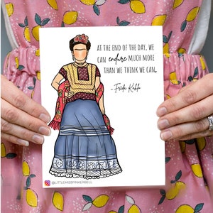 Frida Kahlo Art, Frida Kahlo Sticker, Frida Kahlo Card, Female Artist, Women Empowering Women, Females Inspire, Girl Power, Artist Gift image 1