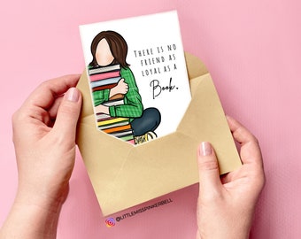 Book Lover Card, No Friend As Loyal As a Book Sticker, Book Nerd Sticker, Book Lover Artwork, For the love of Books