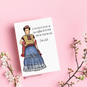 Frida Kahlo Art, Frida Kahlo Sticker, Frida Kahlo Card, Female Artist, Women Empowering Women, Females Inspire, Girl Power, Artist Gift image 3