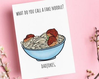 Funny Dad Joke Card, Pasta Pun Greeting Card Gift For Father's