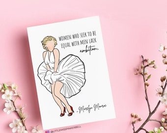 Marilyn Monroe Artwork, Inspiring Women Art, Hollywood Stars, Marilyn Monroe Sticker, Marilyn Card, Iconic Stars Art