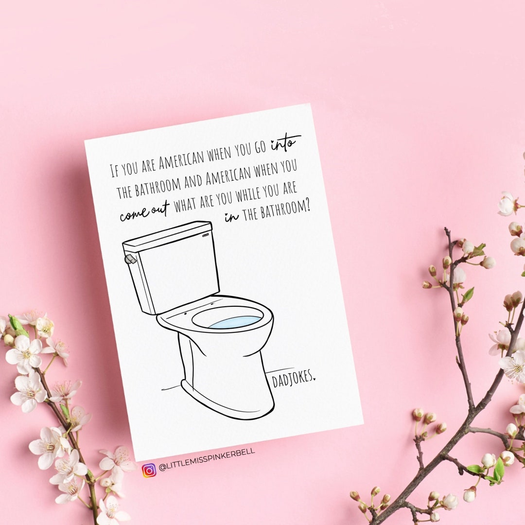 Father's Day Cardmiss Pinkerbell Funny Gift, Dad Potty Jokes Greeting Card, Humorous Toilet