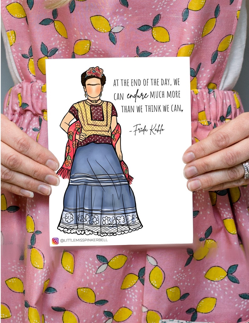 Frida Kahlo Art, Frida Kahlo Sticker, Frida Kahlo Card, Female Artist, Women Empowering Women, Females Inspire, Girl Power, Artist Gift image 1