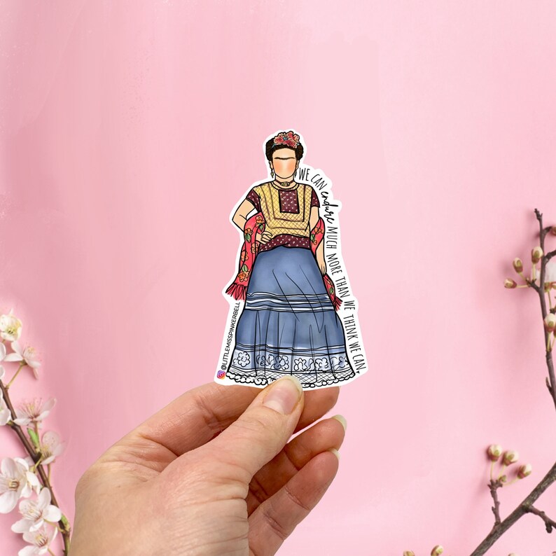 Frida Kahlo Art, Frida Kahlo Sticker, Frida Kahlo Card, Female Artist, Women Empowering Women, Females Inspire, Girl Power, Artist Gift image 2