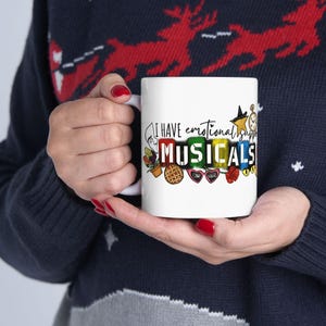 Musical Theater Lover Ceramic Mug, Broadway Fan Coffee Cup, Unique Musical Theatre Quote Tea Mug, Music Lover Gift, Theatre Geek Drinkware