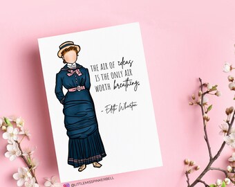 Edith Wharton Inspired Artwork, Journalist Gift, Journalism Art, Feminist Artwork, Empowered Women Sticker, Card, Print