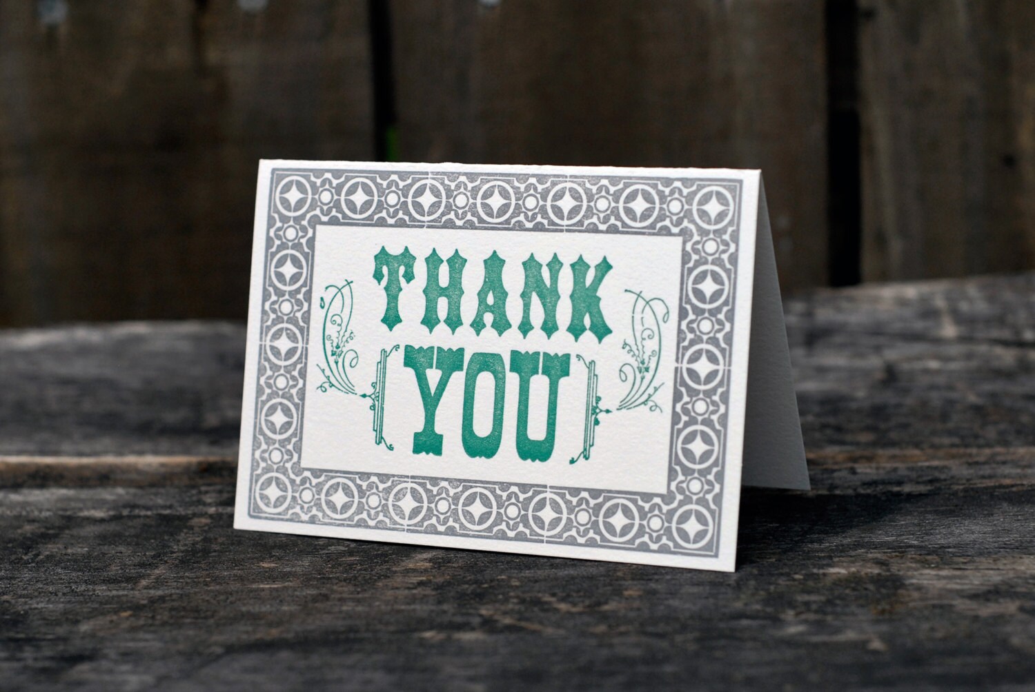 Thank You Card / Set of 8 / Letterpress Folded Note Cards / Etsy