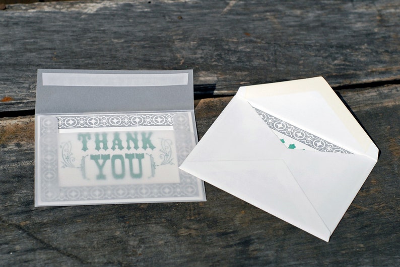Thank You Card / Set of 8 / Letterpress Folded Note Cards / Etsy